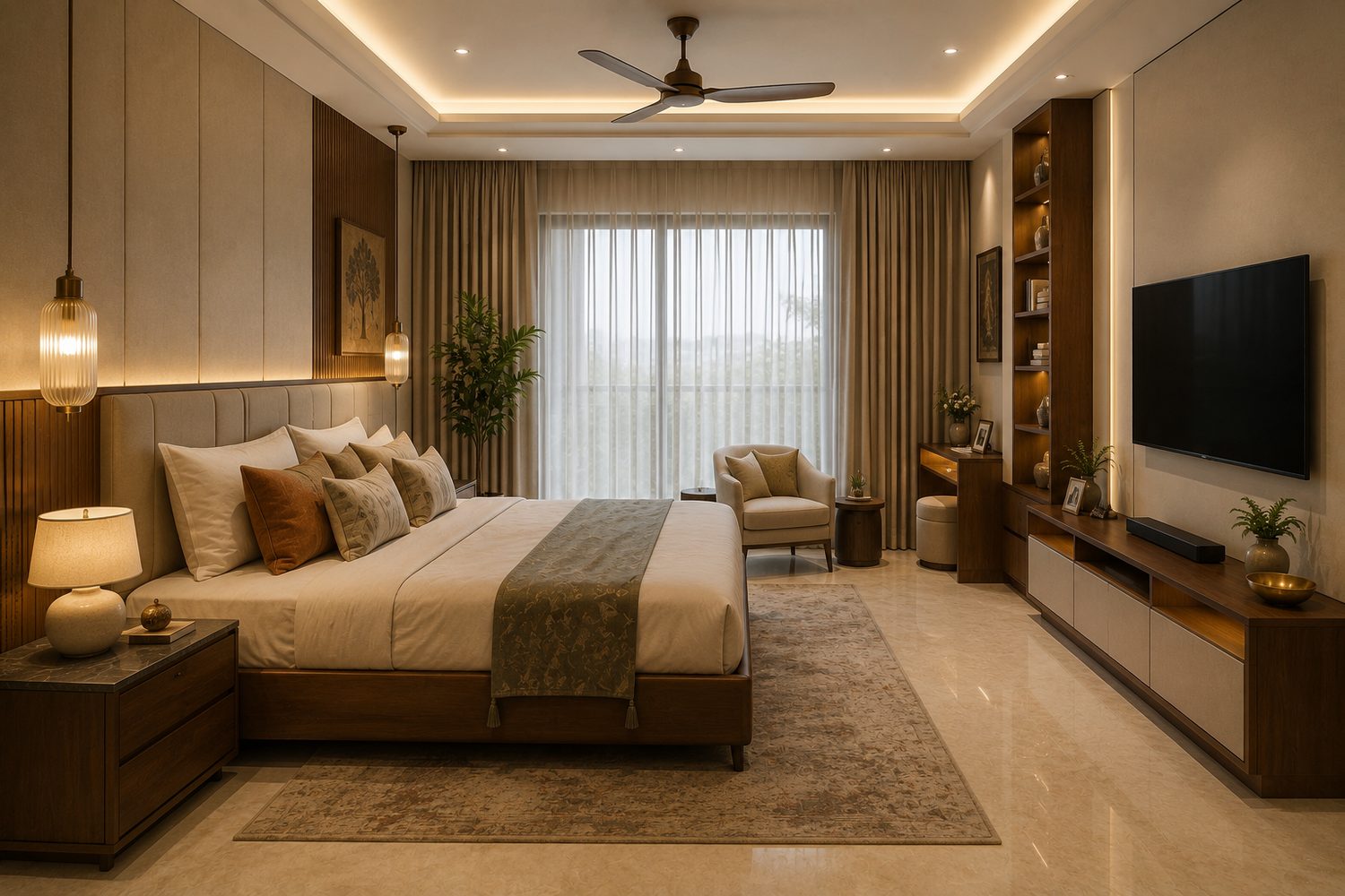 Indian Contemporary master bedroom